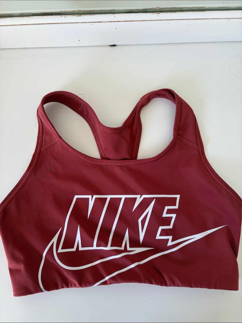 Nike Women's Maroon Racerback Logo One-Piece Swim Top